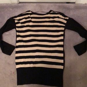 Long cardigan front black back tan black stripes